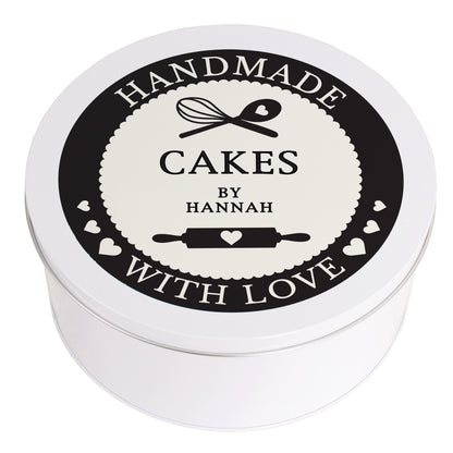 Personalised Handmade With Love Cake Tin - MK&JD Gifts