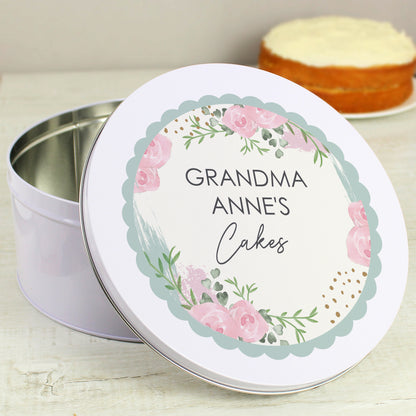 Personalised Abstract Rose Cake Tin - MK&JD Gifts