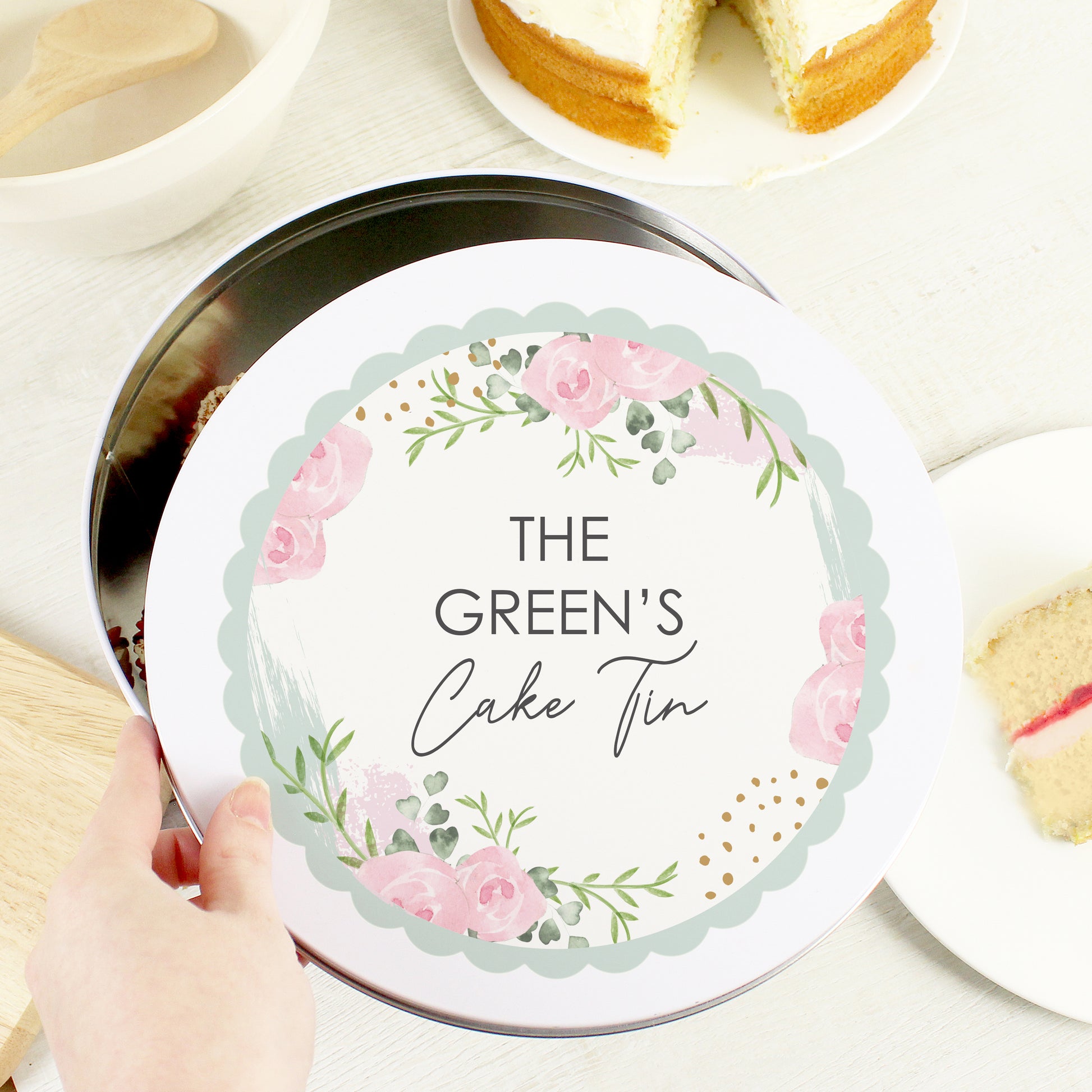 Personalised Abstract Rose Cake Tin - MK&JD Gifts