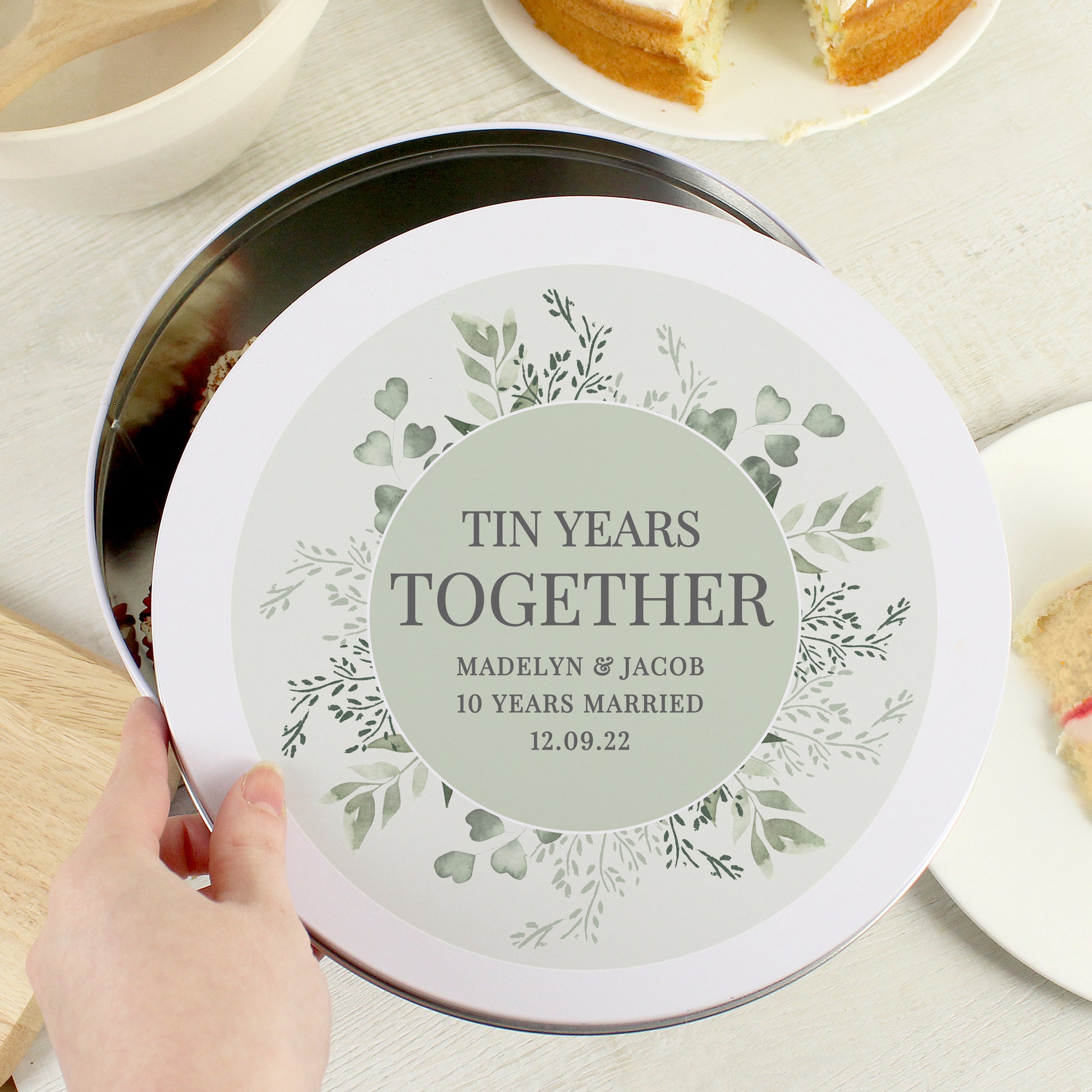 Personalised Botanical Cake Tin - MK&JD Gifts