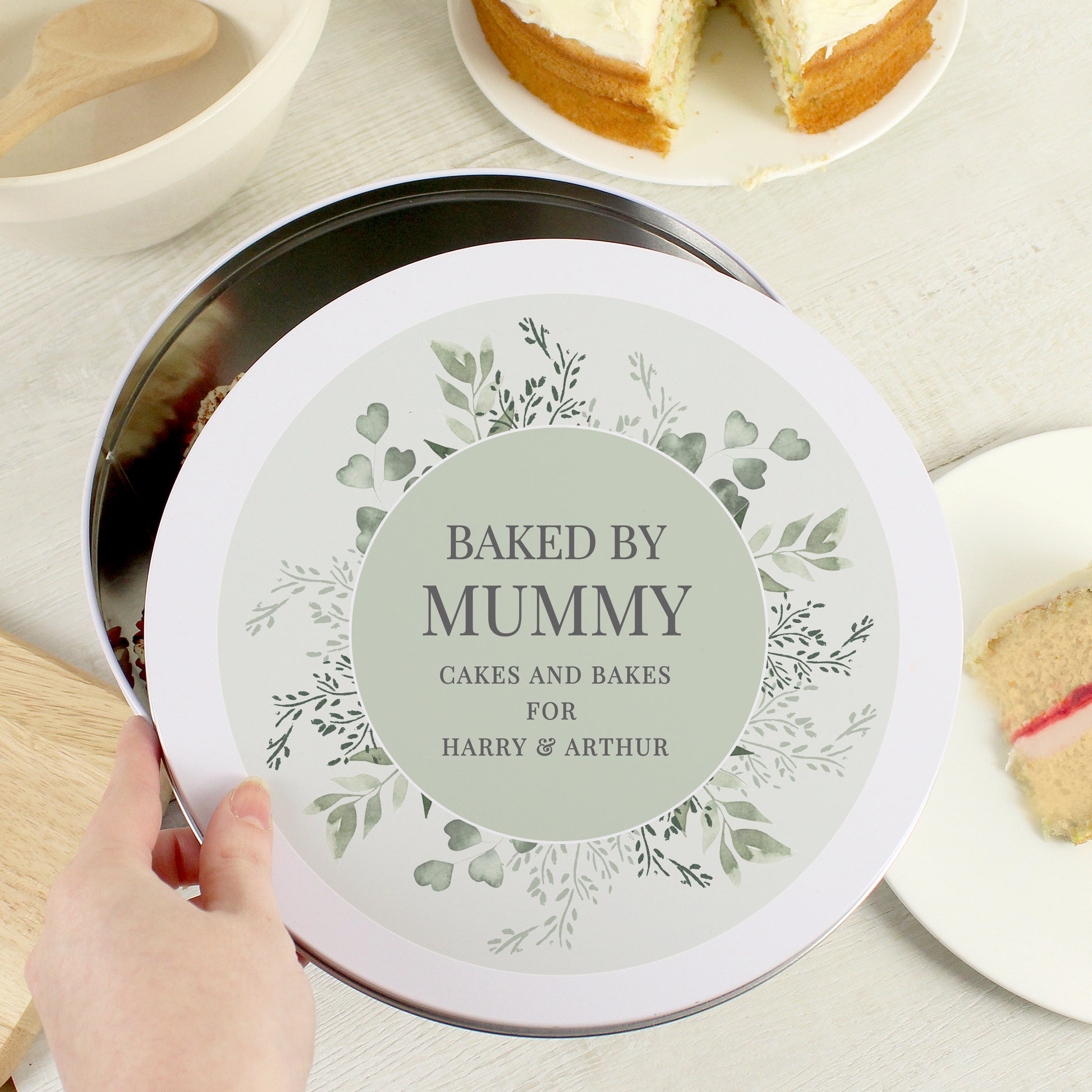 Personalised Botanical Cake Tin - MK&JD Gifts