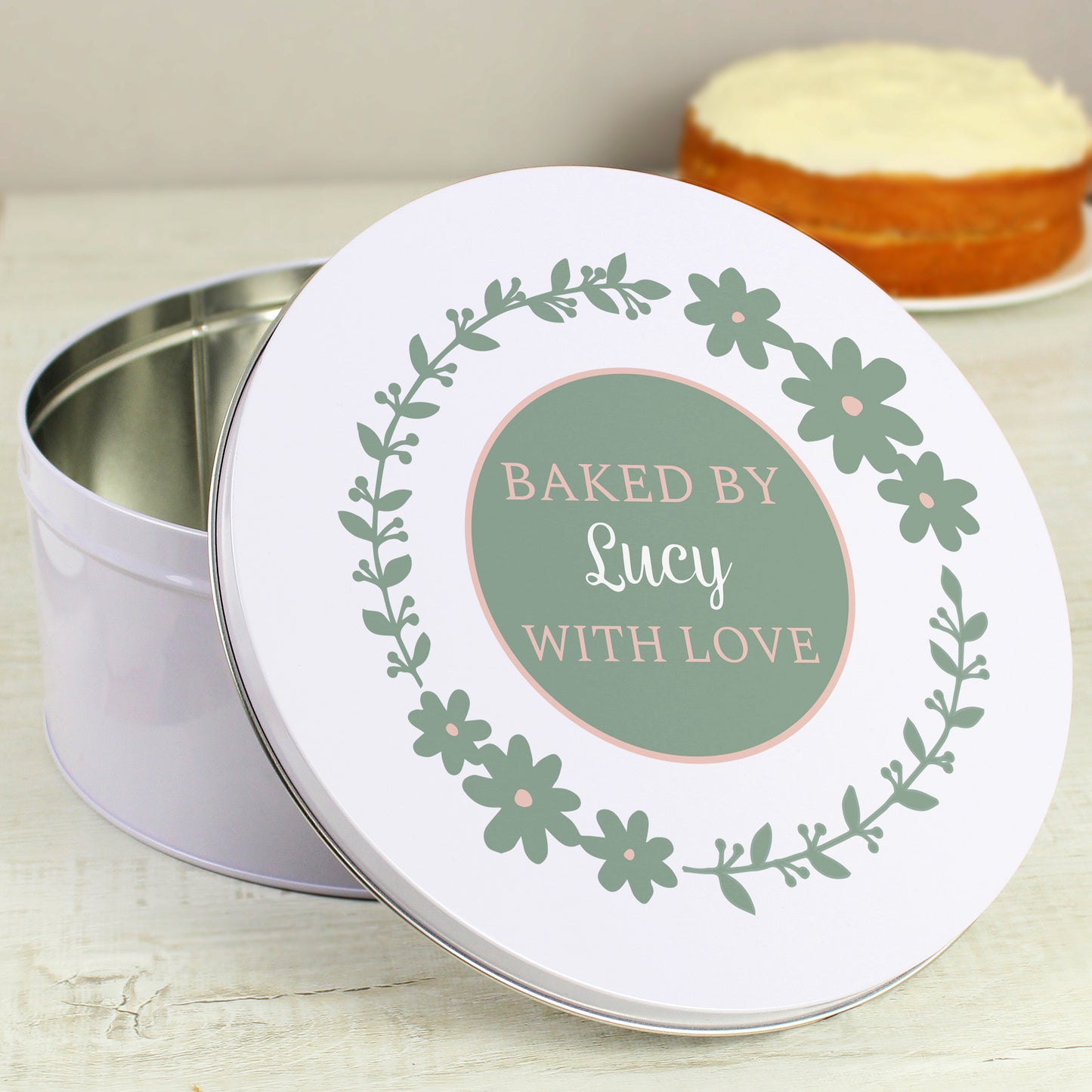 Personalised Floral Cake Tin - MK&JD Gifts
