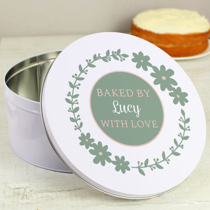 Personalised Floral Cake Tin - MK&JD Gifts