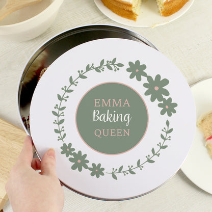 Personalised Floral Cake Tin - MK&JD Gifts