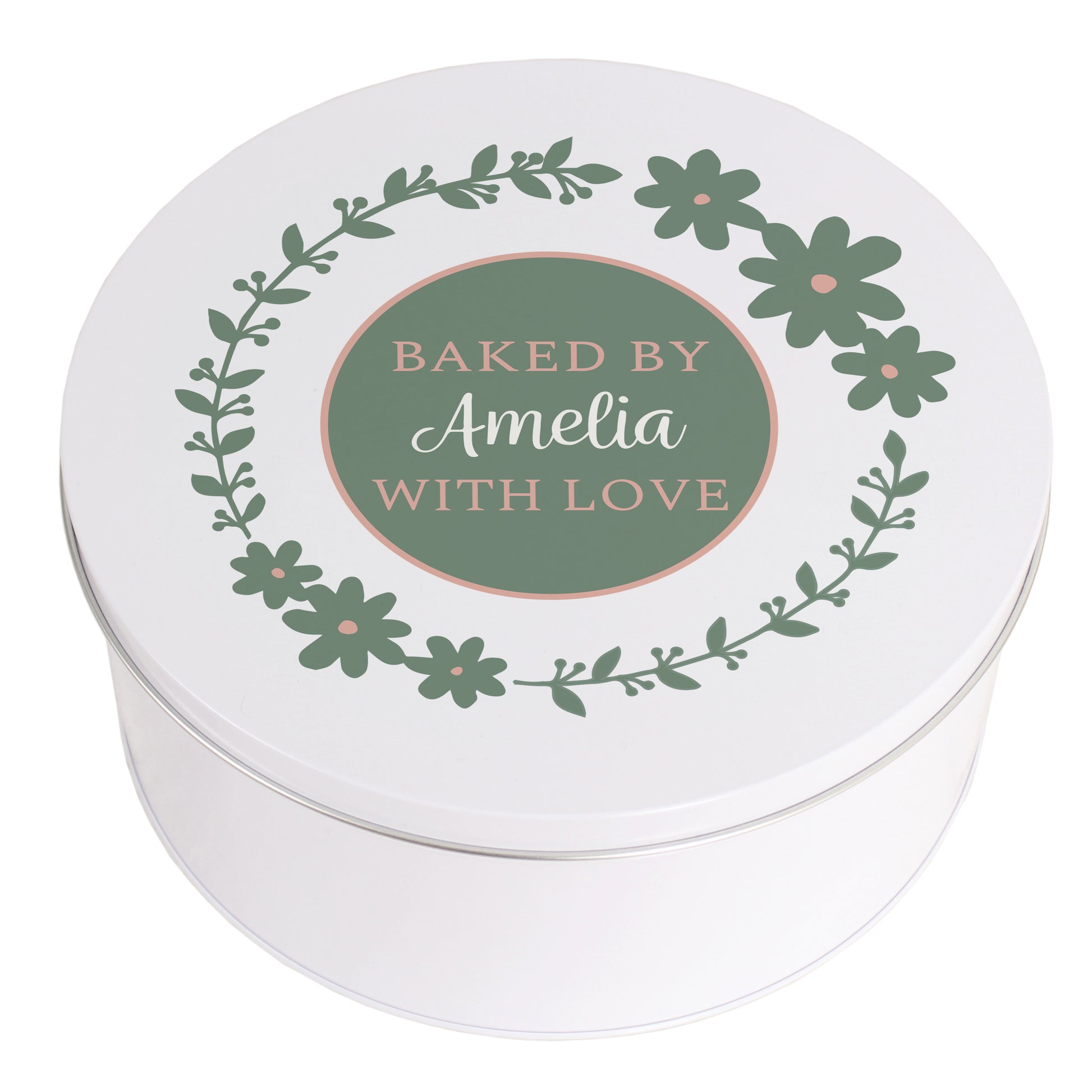 Personalised Floral Cake Tin - MK&JD Gifts