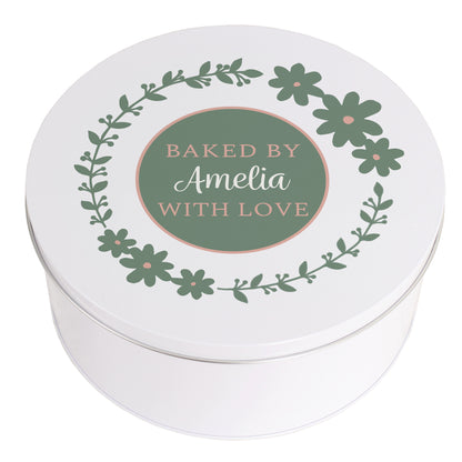 Personalised Floral Cake Tin - MK&JD Gifts