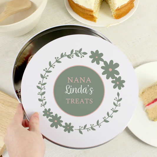 Personalised Floral Cake Tin - MK&JD Gifts