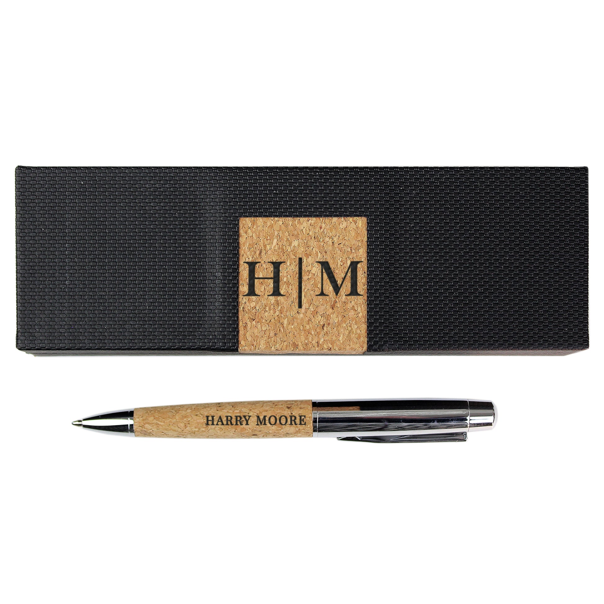 Personalised Initial & Name Cork Pen Set - MK&JD Gifts