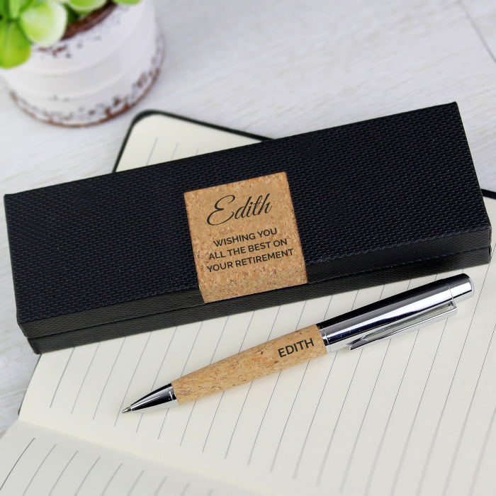 Personalised Free Text Cork Pen Set - MK&JD Gifts