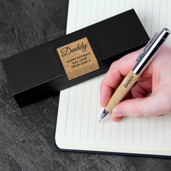 Personalised Free Text Cork Pen Set - MK&JD Gifts