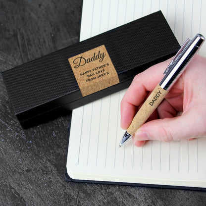 Personalised Free Text Cork Pen Set - MK&JD Gifts