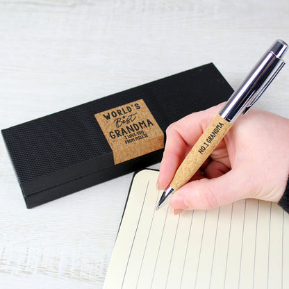 Personalised Worlds Best Cork Pen Set - MK&JD Gifts