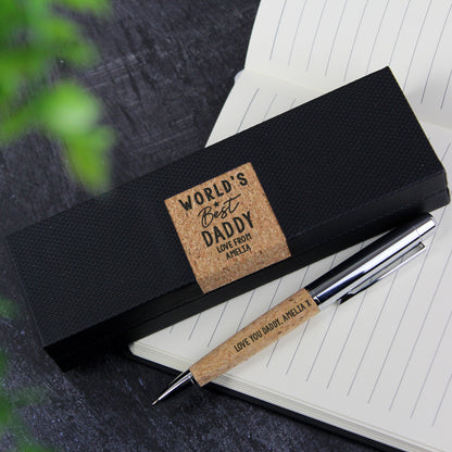 Personalised Worlds Best Cork Pen Set - MK&JD Gifts