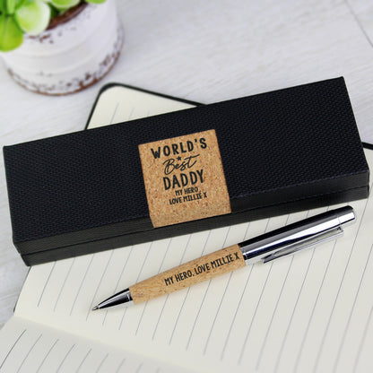Personalised Worlds Best Cork Pen Set - MK&JD Gifts