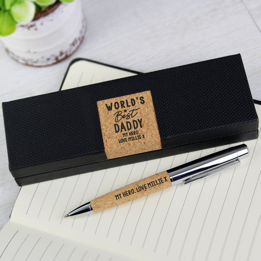 Personalised Worlds Best Cork Pen Set - MK&JD Gifts