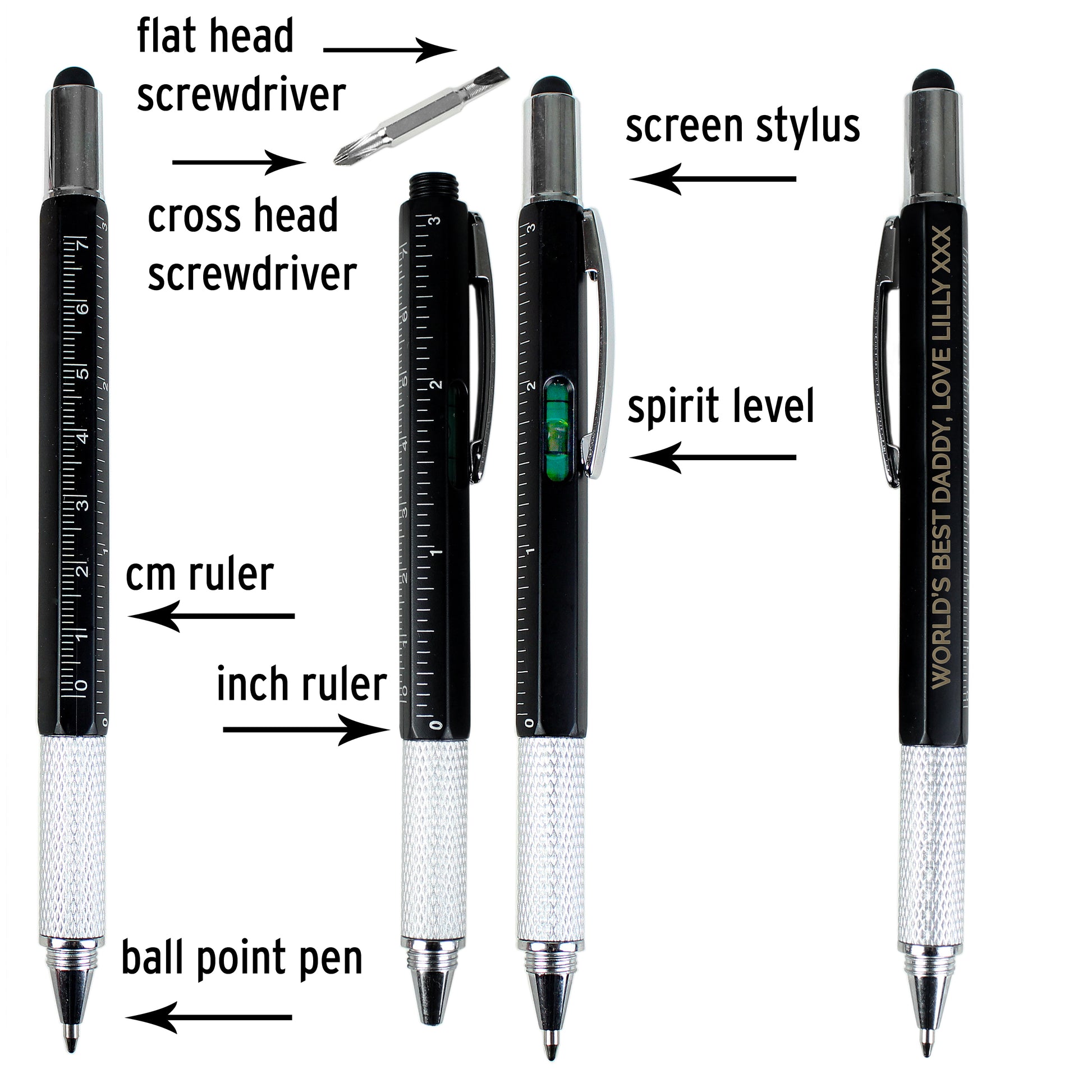 Personalised Free Text Multi Tool Pen - MK&JD Gifts