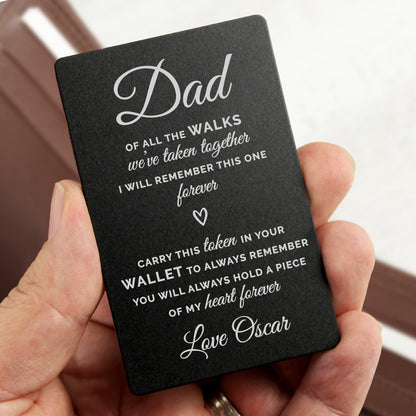 Personalised Of All The Walks Black Wallet Card - MK&JD Gifts