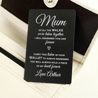 Personalised Of All The Walks Black Wallet Card - MK&JD Gifts