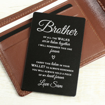 Personalised Of All The Walks Black Wallet Card - MK&JD Gifts