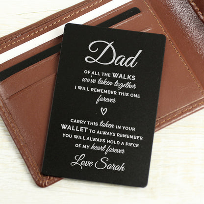 Personalised Of All The Walks Black Wallet Card - MK&JD Gifts