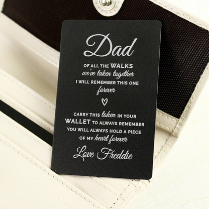Personalised Of All The Walks Black Wallet Card - MK&JD Gifts