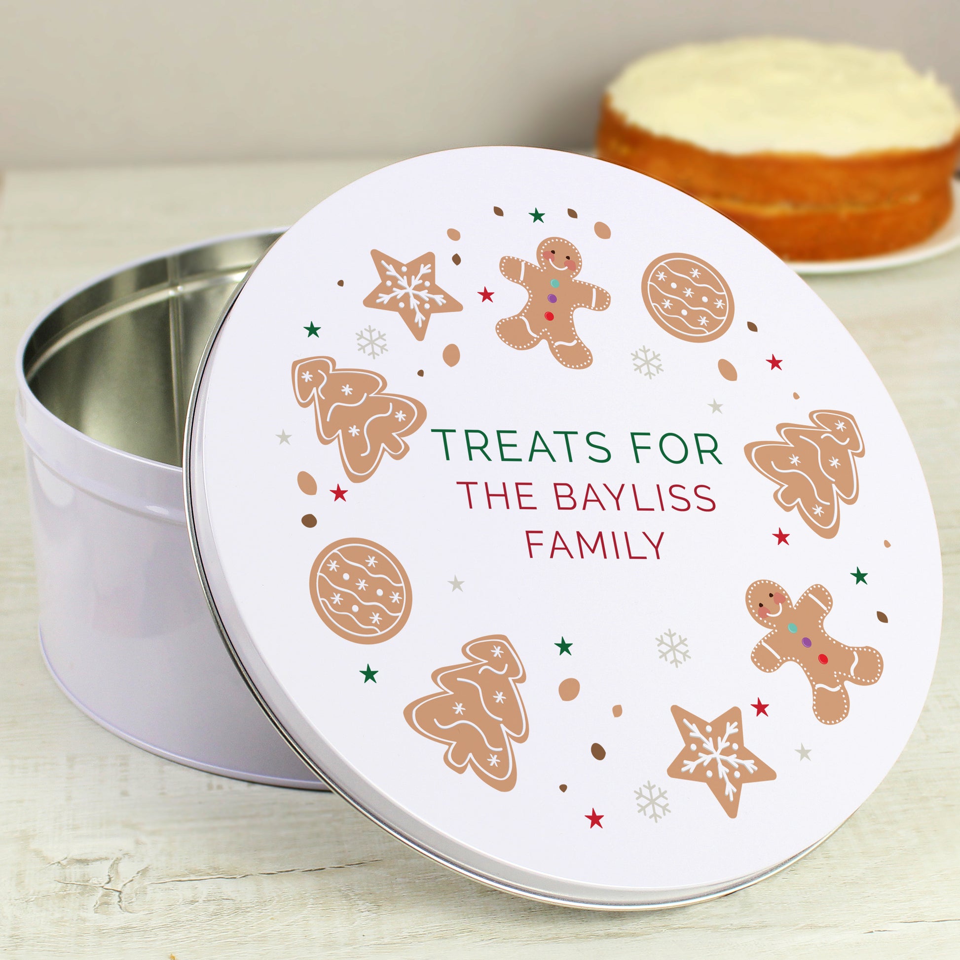 Personalised Christmas Cookies Cake Tin - MK&JD Gifts