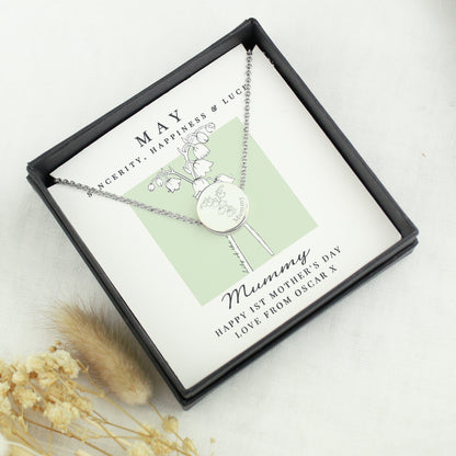 Personalised May Birth Flower Necklace and Box - MK&JD Gifts