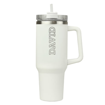 Personalised 40oz White Travel Cup - MK&JD Gifts