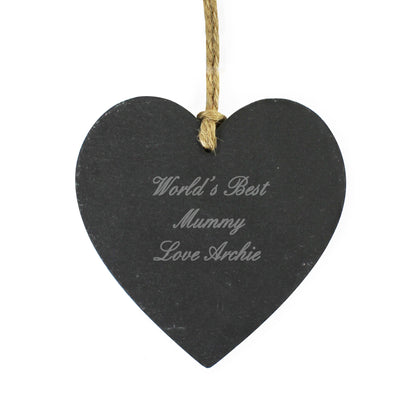 Personalised Script Engraved Slate Heart Decoration - MK&JD Gifts