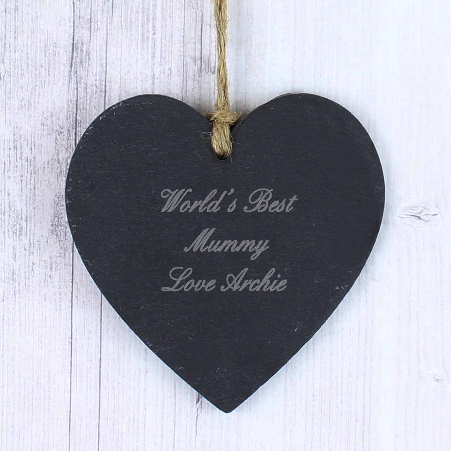 Personalised Script Engraved Slate Heart Decoration - MK&JD Gifts