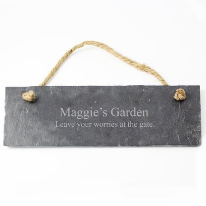 Personalised Engraved Hanging Slate Plaque - MK&JD Gifts