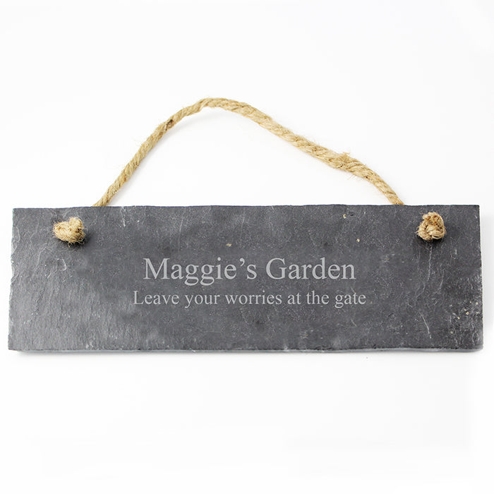 Personalised Engraved Hanging Slate Plaque - MK&JD Gifts