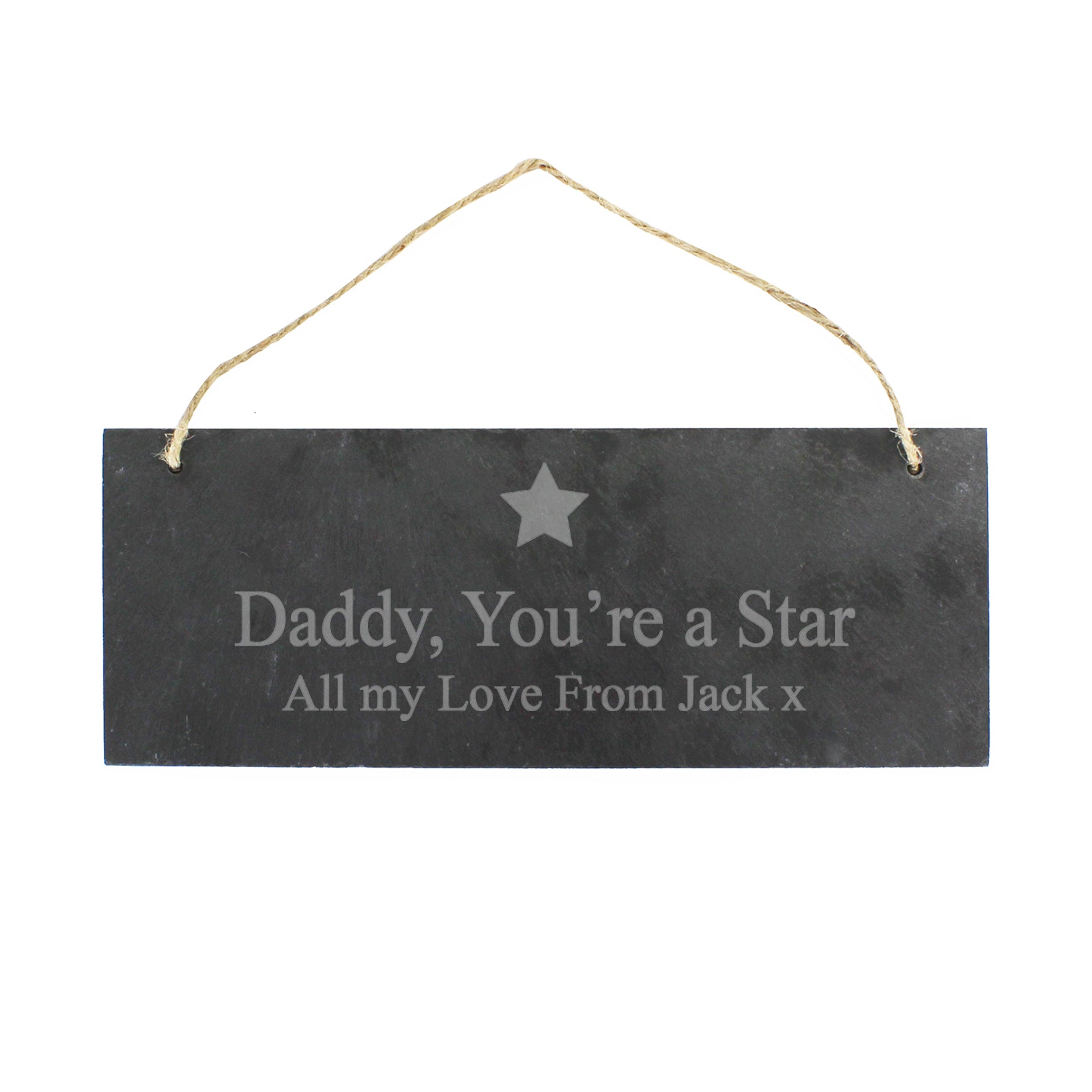 Personalised Star Motif Hanging Slate Plaque - MK&JD Gifts