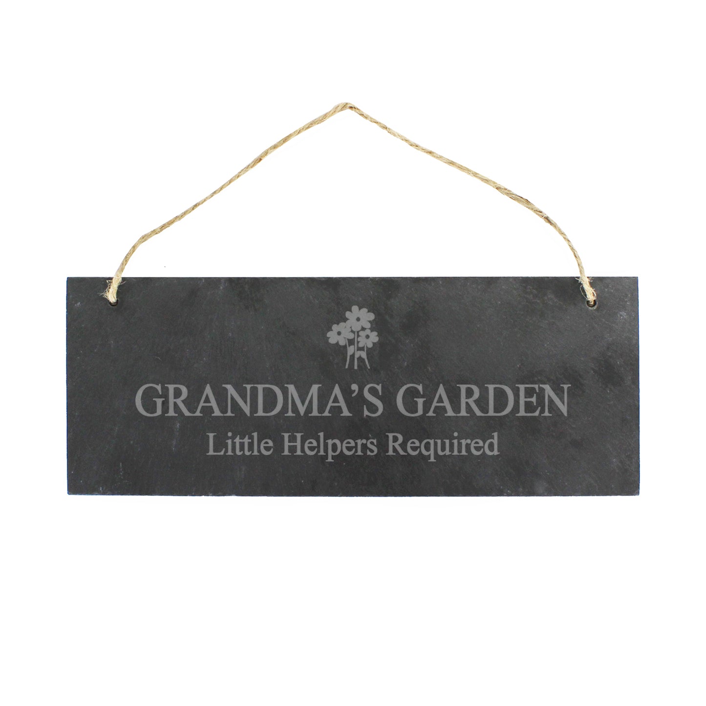 Personalised Flower Motif Hanging Slate Plaque - MK&JD Gifts