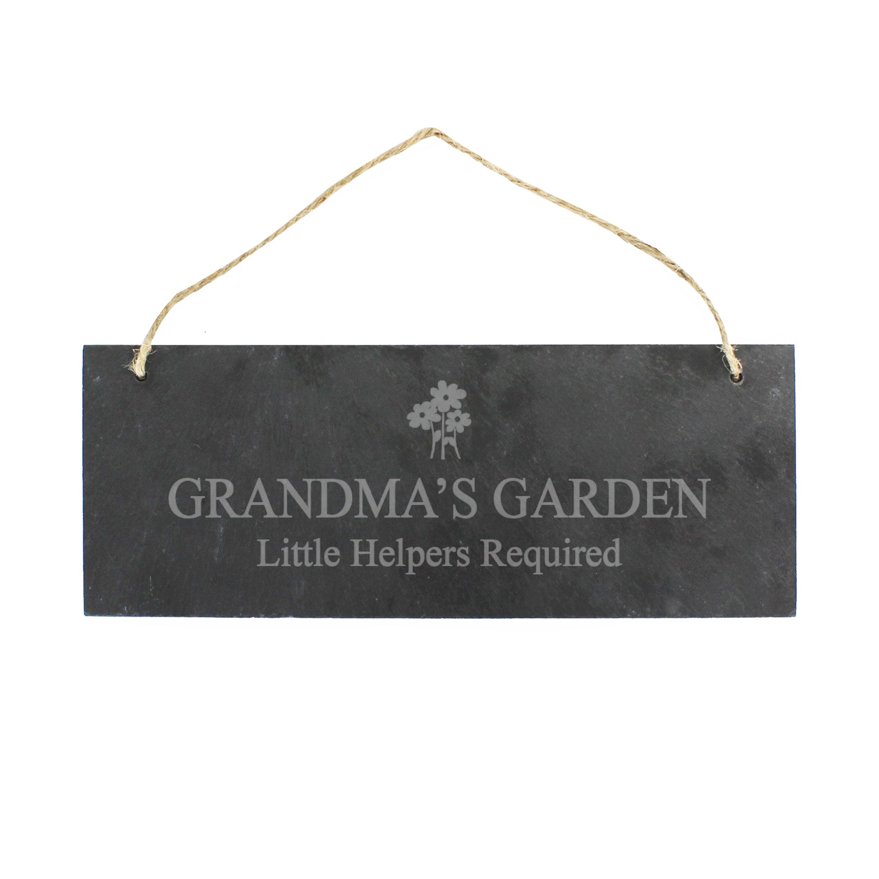 Personalised Flower Motif Hanging Slate Plaque - MK&JD Gifts