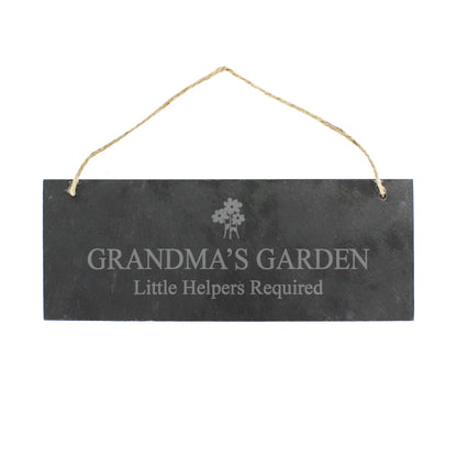 Personalised Flower Motif Hanging Slate Plaque - MK&JD Gifts