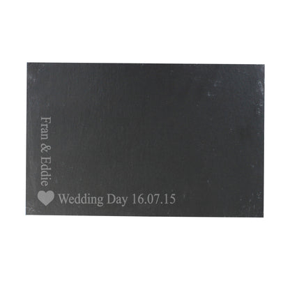 Personalised Heart Motif Slate Placemat - MK&JD Gifts
