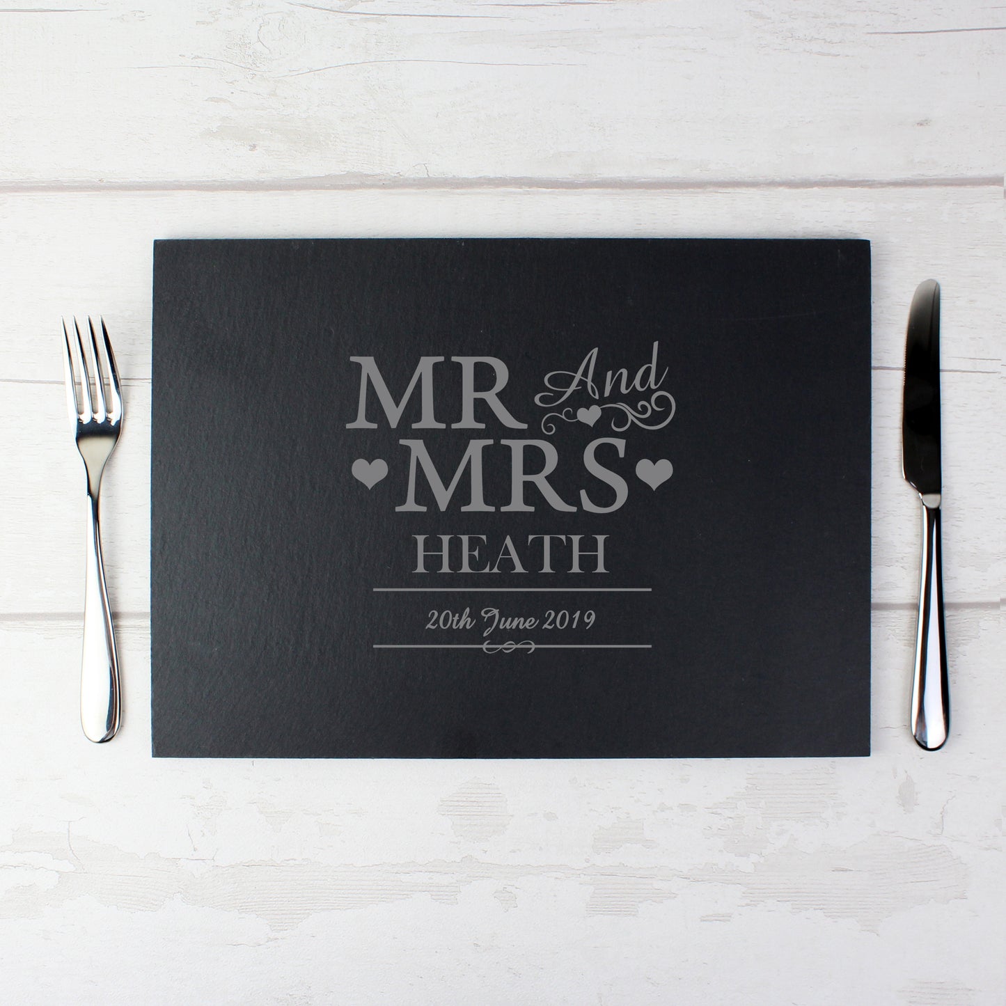 Personalised Mr & Mrs Slate Placemat