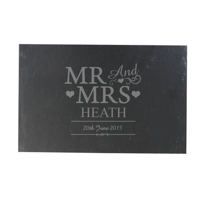 Personalised Mr & Mrs Slate Placemat - MK&JD Gifts