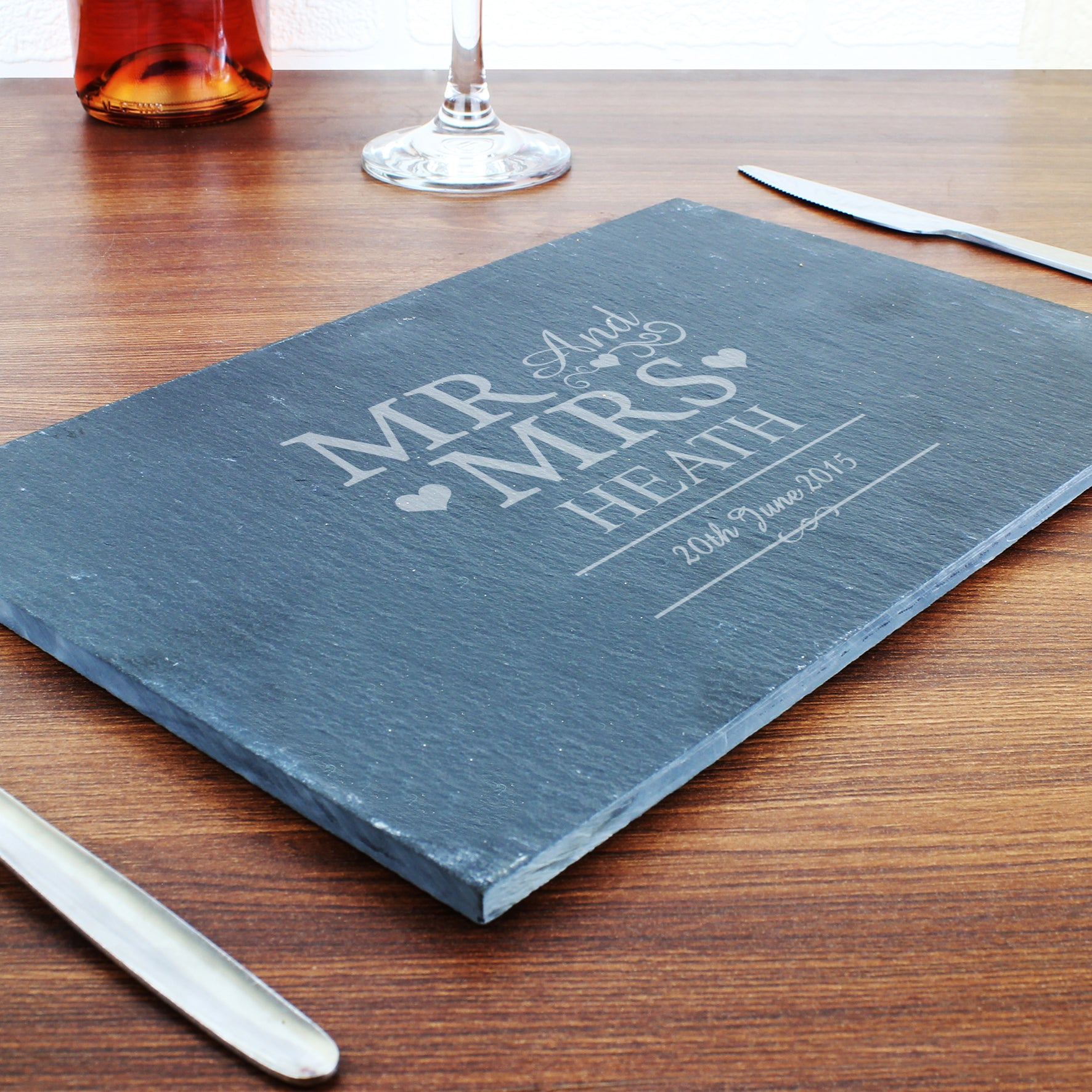 Personalised Mr & Mrs Slate Placemat - MK&JD Gifts