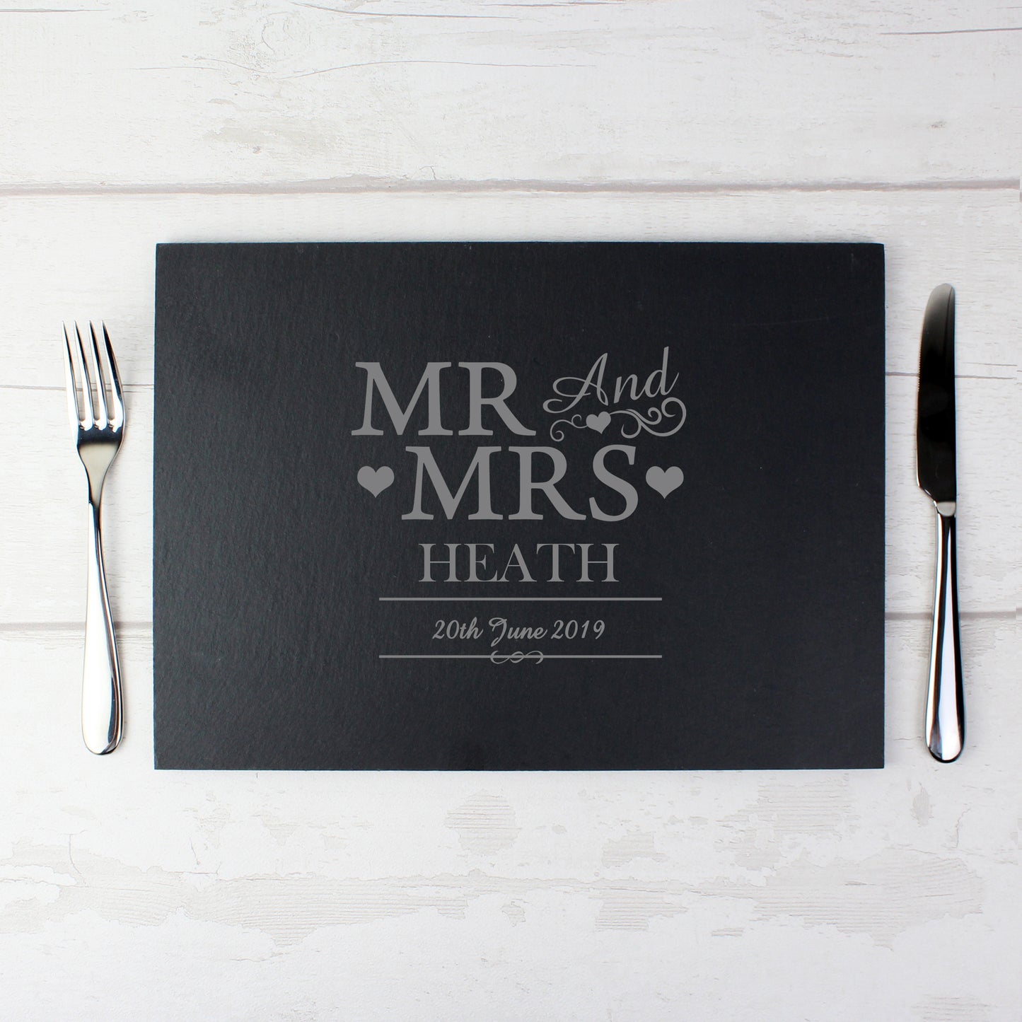 Personalised Mr & Mrs Slate Placemat - MK&JD Gifts