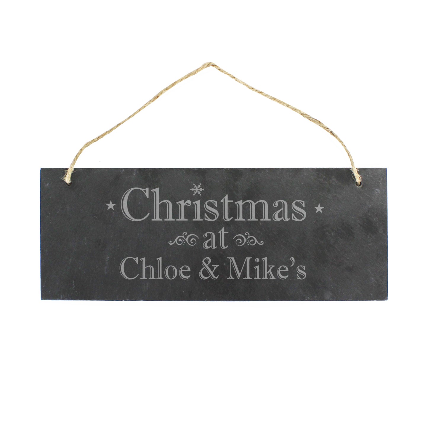 Personalised Christmas Hanging Slate Plaque - MK&JD Gifts