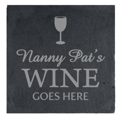 Personalised Wine Goes Here... Single Slate Coaster - MK&JD Gifts