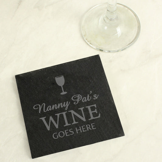 Personalised Wine Goes Here... Single Slate Coaster - MK&JD Gifts