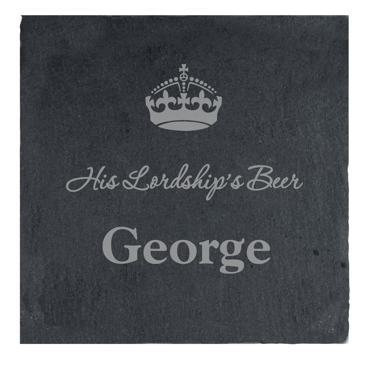 Personalised Crown Motif Single Slate Coaster - MK&JD Gifts
