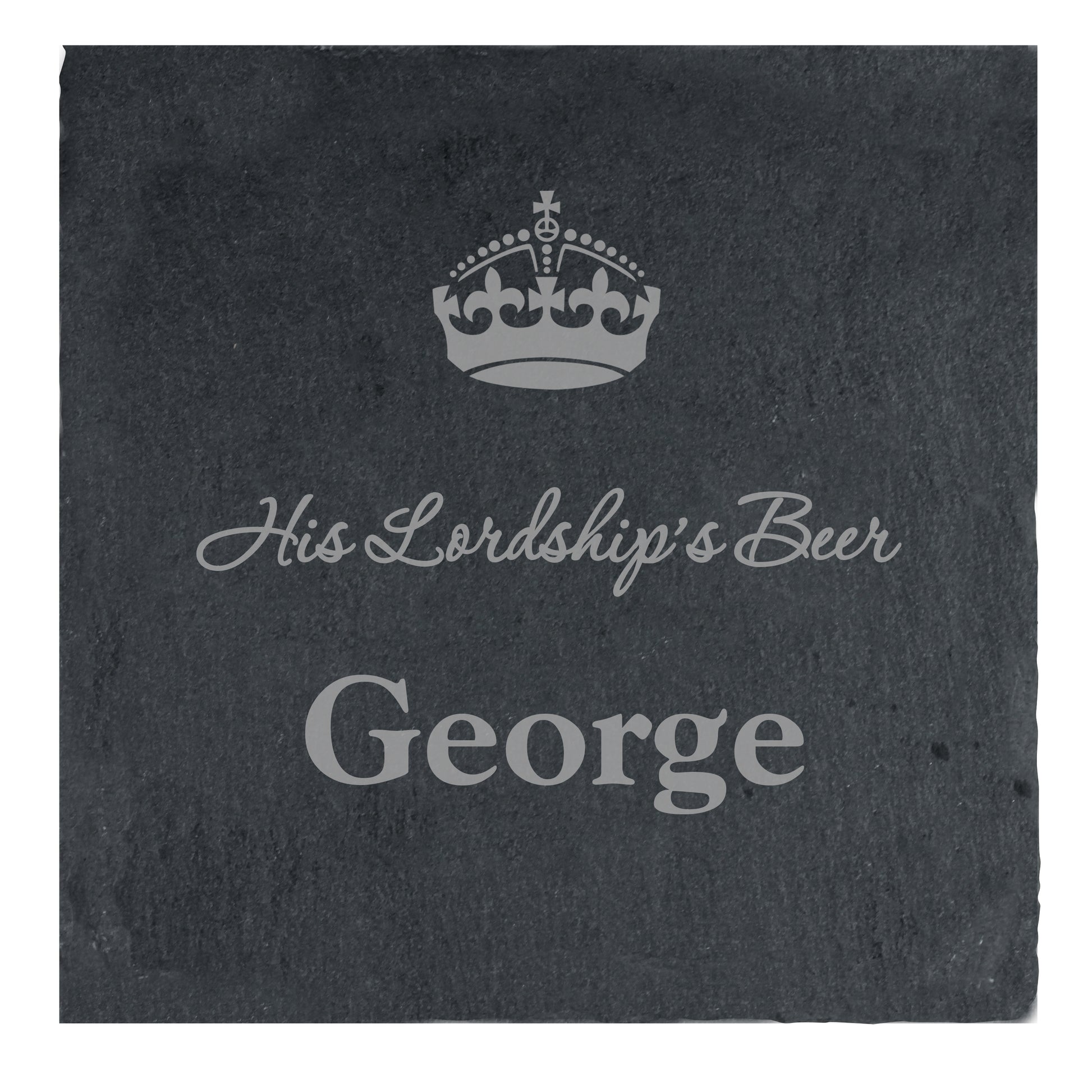 Personalised Crown Motif Single Slate Coaster - MK&JD Gifts