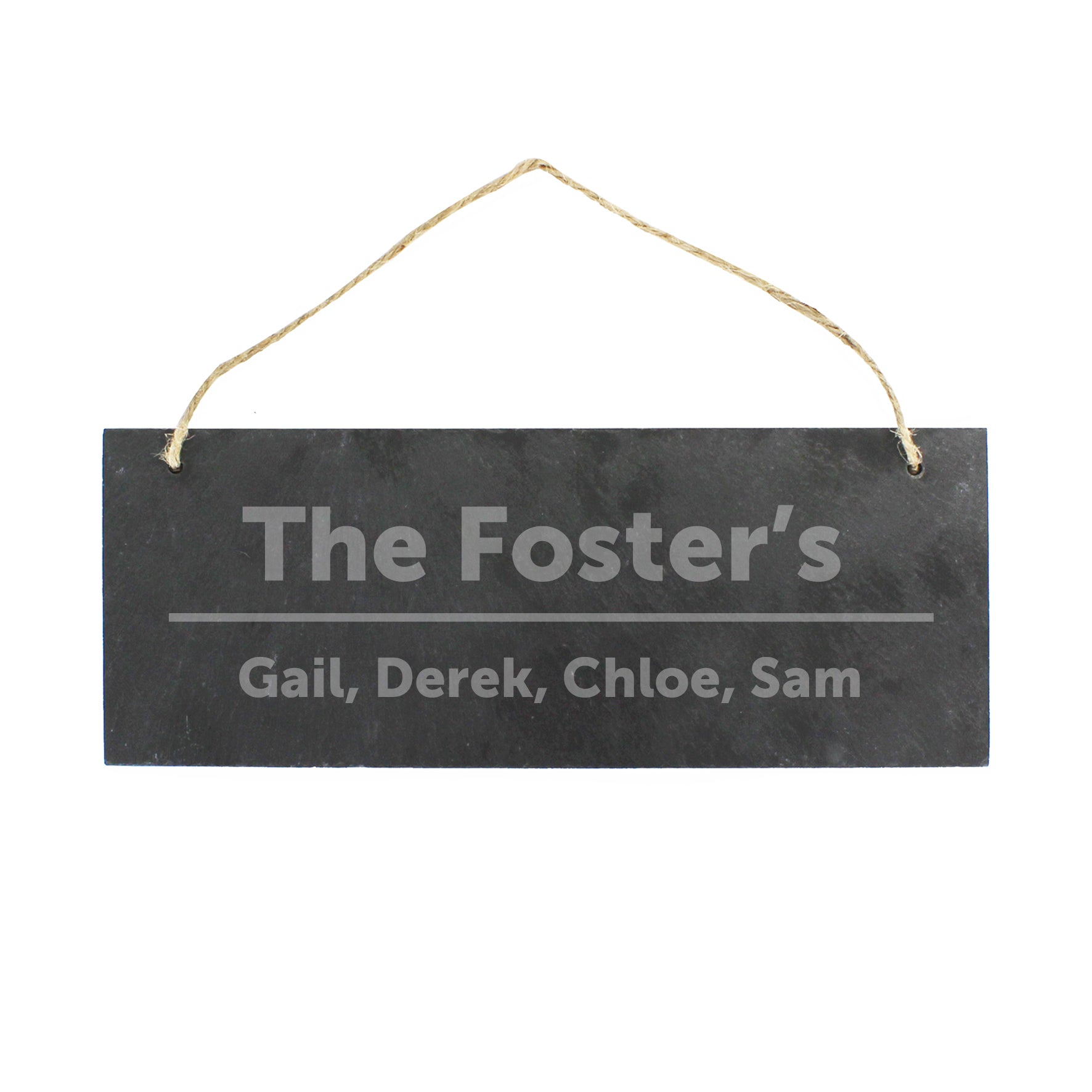Personalised Bold Design Hanging Slate Plaque - MK&JD Gifts