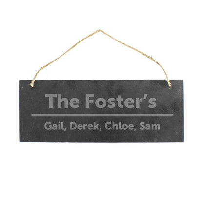 Personalised Bold Design Hanging Slate Plaque - MK&JD Gifts