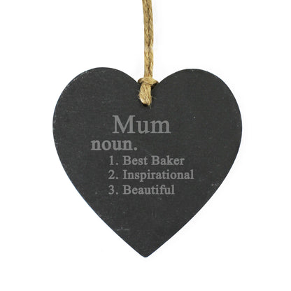 Personalised Word Definition Slate Heart Decoration - MK&JD Gifts