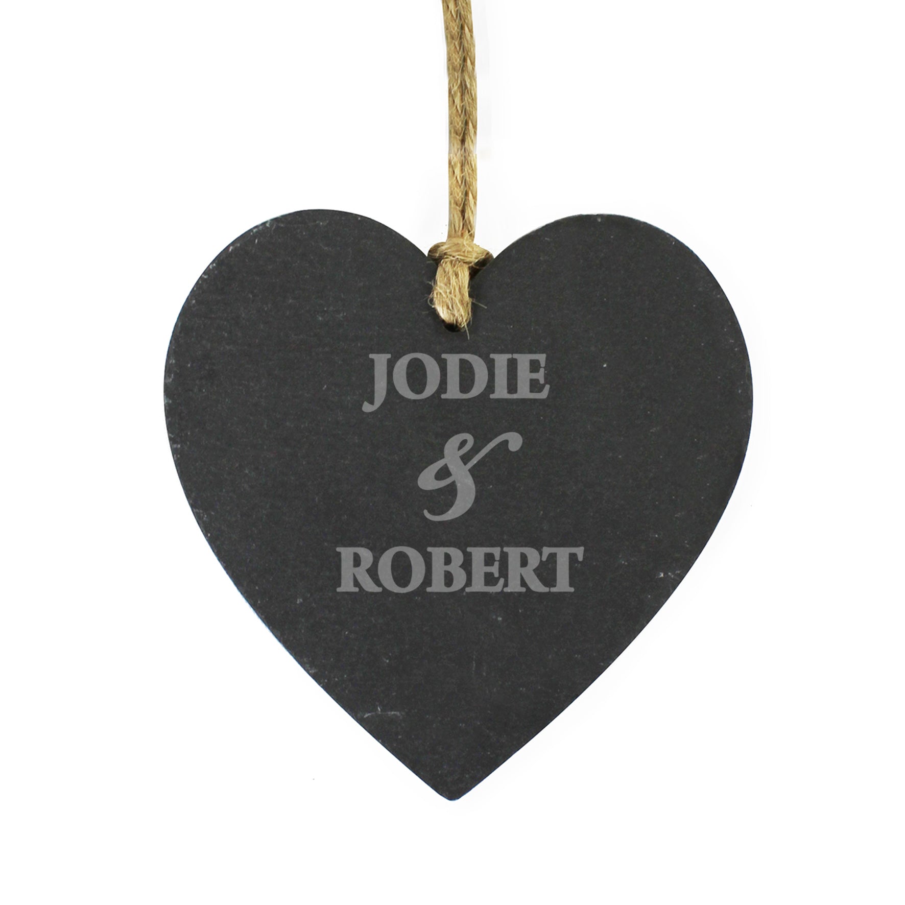 Personalised Couples Slate Heart Decoration - MK&JD Gifts